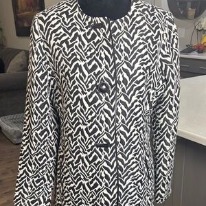 Chico's Black and White Patterned Blazer